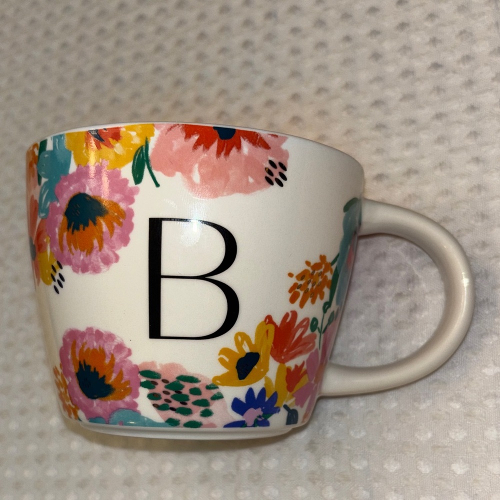 Opalhouse Floral Monogrammed B Oversized Mug Pink Yellow Blue Orange Multicolor